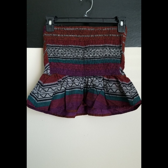 🆕️ LISTING!! NWOT TRIBAL PRINT STRAPLESS PEPLUM BUSTIER TOP - Picture 6 of 9